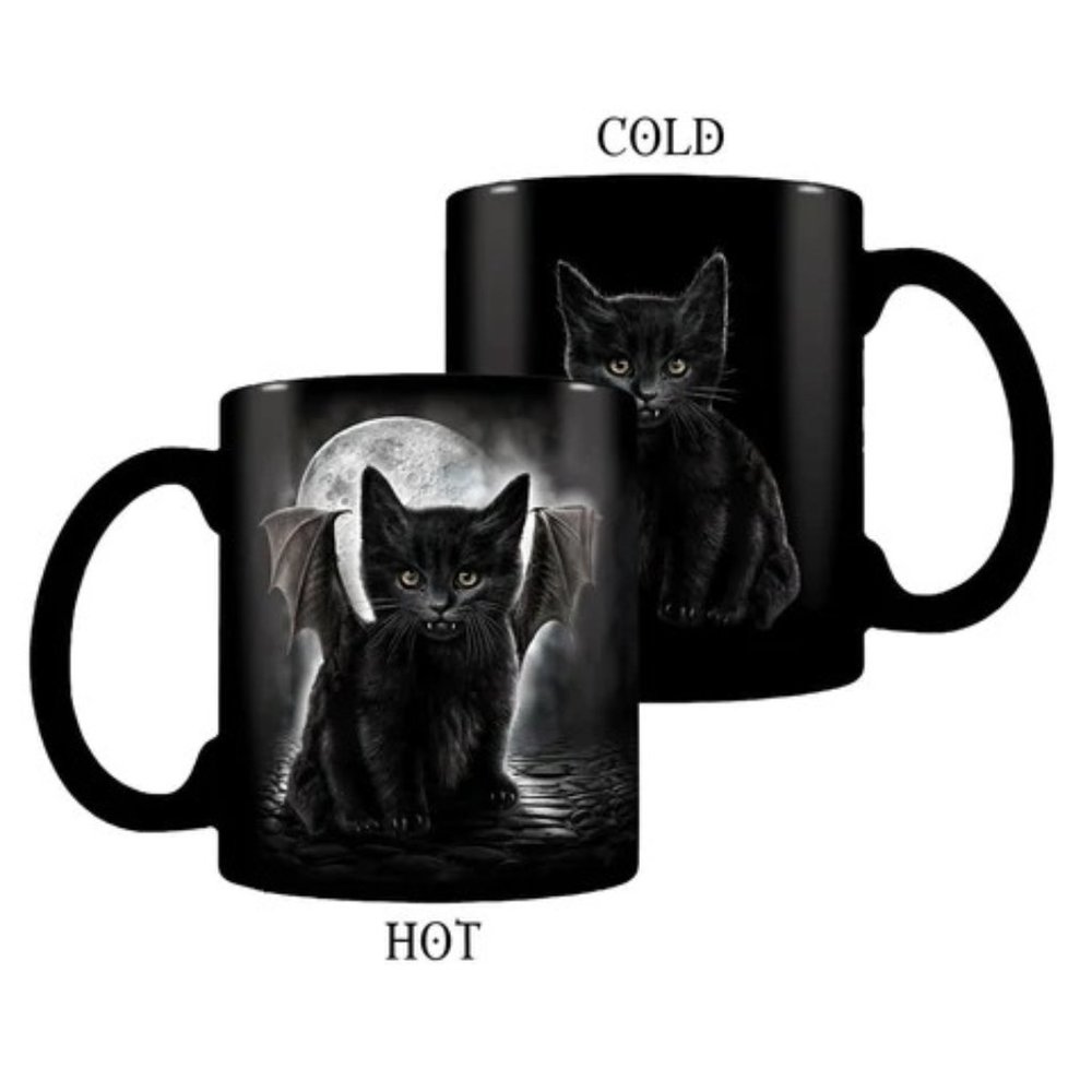 HEAT CHANGING MUG - VAMPIRE BAT KITTEN - Picture 2 of 2
